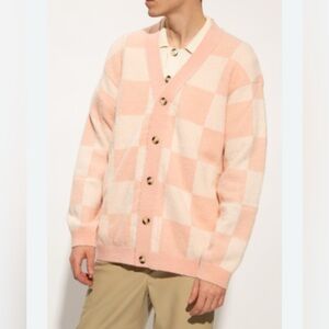 Nanushka Men's Laith Checkered Cardigan Sweater‎ Size XS